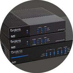 Stack of Araknis X10 routers-perfect for any networking job