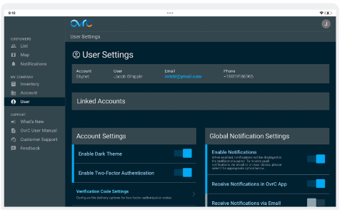 Screenshot showing the advanced remote access features