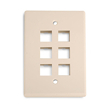 Wirepath™ 6-Port Midi Wall Plate - Almond 