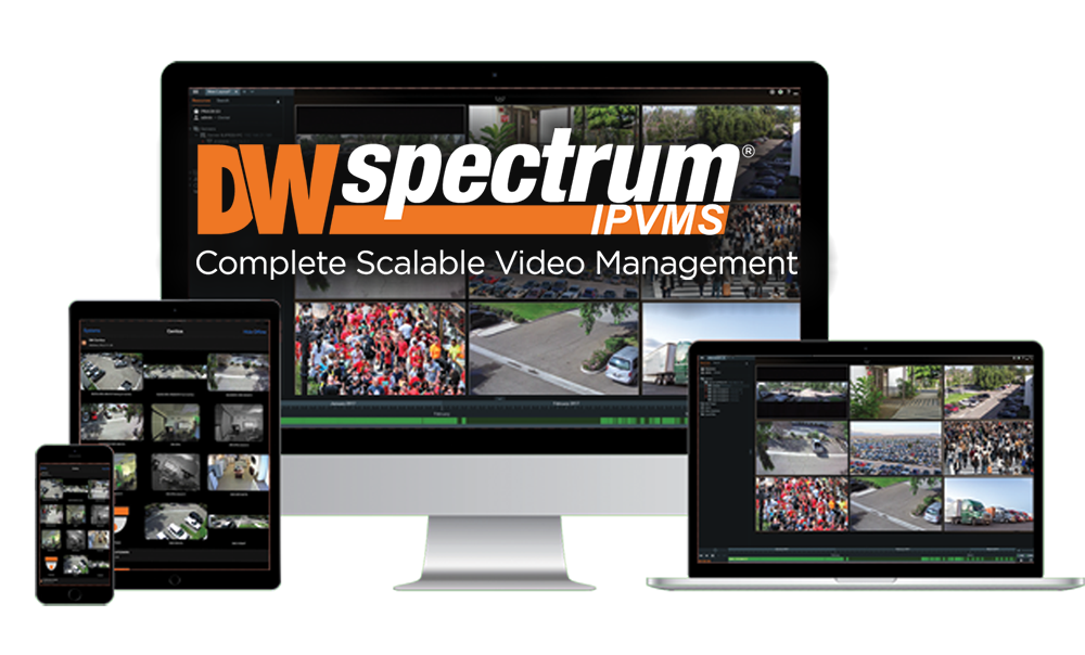 DW Spectrum IPVMS on a family of technology screens